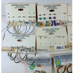 Lot Vintage Y2K Sensible Solutions Earrings Studs Hoops Nickel Free Deadstock