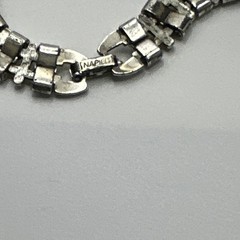 Vintage Two Tone Gold Silver Link Collar Necklace & Twisted Hoop Earrings