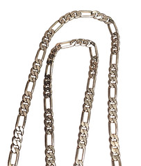 Vintage Classic Retro Style Chain Figaro Link Necklace Silver Tone Metal 22″ GUC