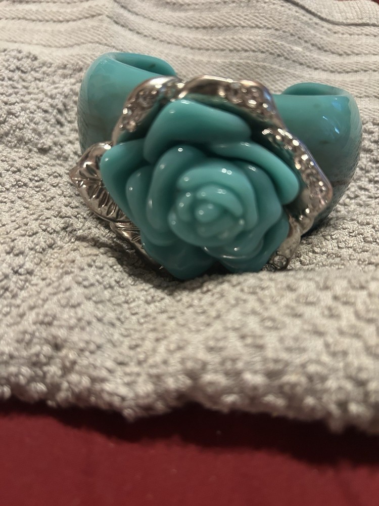 Vintage Blue Marble Bakelite Bangle Bracelet