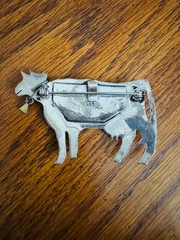 Vintage Taxco Sterling Silver 925 Cow Brooch
