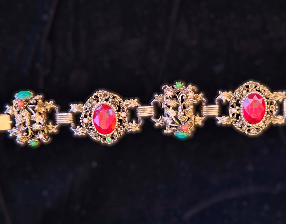 Vintage Ornate BOHO CHIC Gypsy Bracelet 7″ extended length – b1108