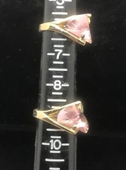 Vintage 18KT GE Gold Plated Pink Austrain Crystal Unique Cut Ring varied sizes