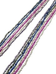 Set Of 6 Vintage Natural Stone Multi Colored Long 17” Necklaces Bohemian