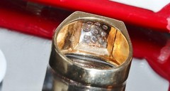 14k yellow gold ring 0.60c natural diamond sz 11 vintage handmade 10.15gr N2564D