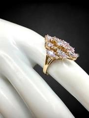 Vintage Pale Tanzanite Diamond 10kt Yellow Gold Cocktail Ring Sz 8 3.58g LGL