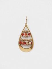 vintage gold-tone teardrop dangle earring mid-20th century (1950s–1970s style).