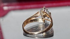 14k yellow gold ring 0.41ct natural diamond & treated ruby size 7 vintage 2.2gr
