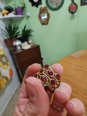 2008 Avon Multi Row Red Rhinestone Ring.