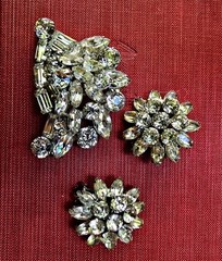 Vintage Albert Weiss Brooch & Clip Earring Set