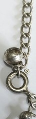 Vintage Sterling Silver 925 Modernist Bone Design Necklace Bar & Ball