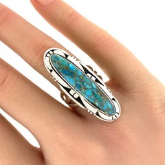 Kathy Thomas Southwestern Style Turquoise, Sterling Silver Ring Sz. 6