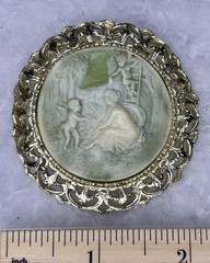 Vintage Romantic Cameo Style Convertible Brooch Pendant (c. 1968–1973)
