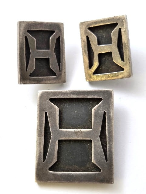Mid-Century Earring and Pin Set in Sterling Silver, 32 grams