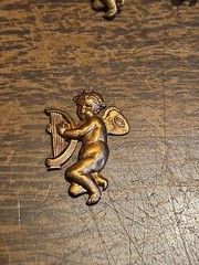 Lot Of 100 Matching Cherubs France Vintage 60s Brass Stampings Findings Jewelry