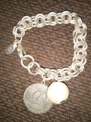John Wind Maximal Art Sorority Gal Initial Letter “B” Bracelet 8 inches