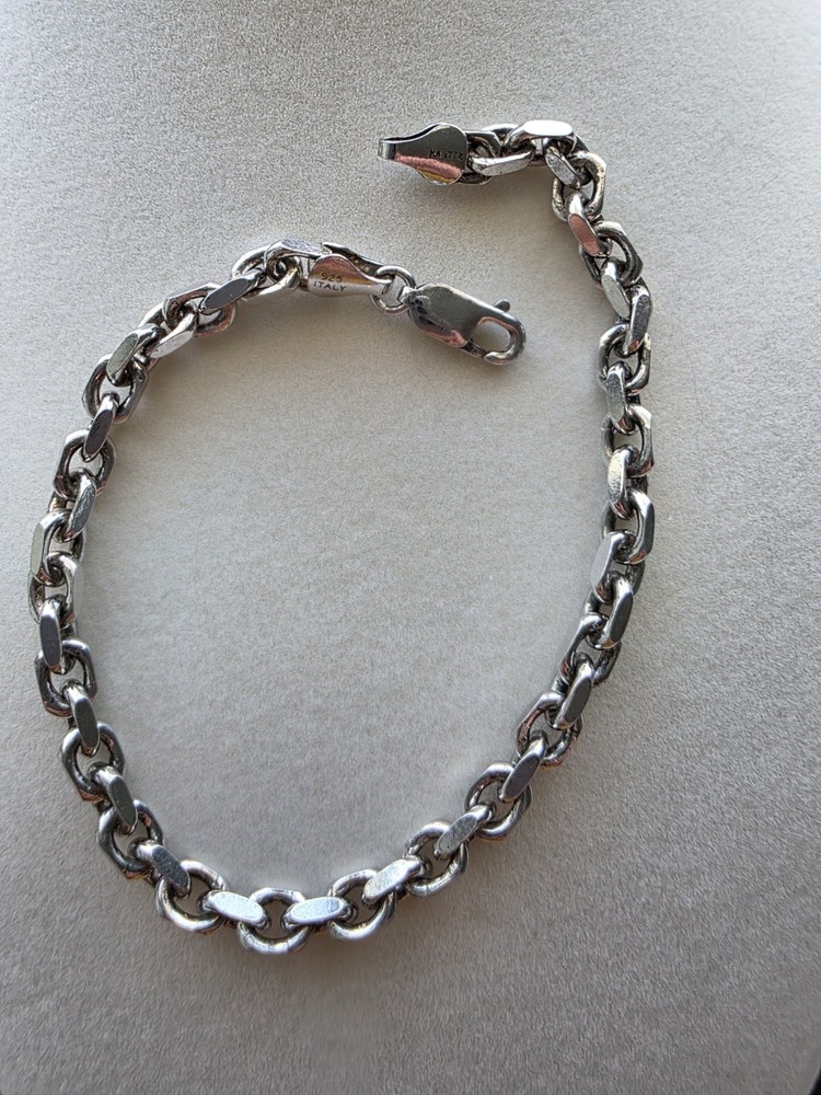 Spa Karizia Vintage Italian 925 Sterling Silver Chain Bracelet 9 Inches
