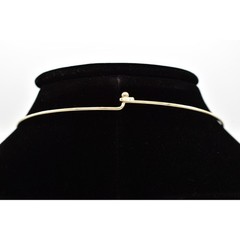 Vintage Choker Necklace Wire Collar Shiny Gold Metal Round Shiny NOS 1980s BinA7
