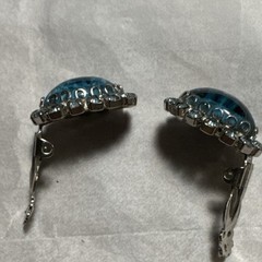 Judy Lee Vintage Blue Cluster Clip-On Earrings Oval Fashion Signed