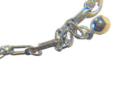 Coro Choker Necklace – Blue Square Pendant Link Silver Tone – 16″ Total Length
