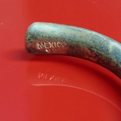 VTG 925 Mexico Cuff Bracelet 2.5in Sterling Silver 15g Channel Rugged Rustic