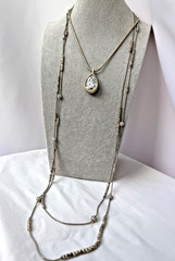 Vintage Designer 1990s 2000s y2k Bling Modernist *2 Necklaces STACK* Lot Unique