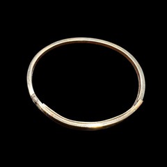 Vintage Alpaca Mexico Abalone Bangle Bracelet Silver Tone 7.75 in