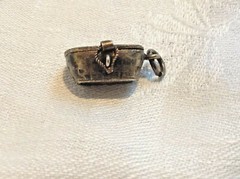 Egyptian Revival Enamel 800 Silver MOSES Basket Locket 0r Charm w Baby MOSES