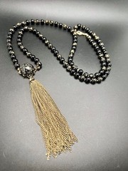 Vtg -Now Estate Gold Tone / Beaded Boho Tribal 5 Pc. Lot 4 Necklaces 1 Bracelet