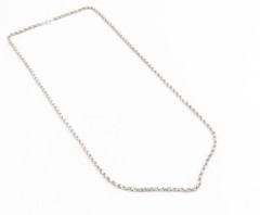 925 Sterling Silver Vintage Necklace Interlocking Round Link Cable Chain NE4742