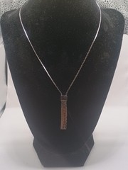 Vintage Signed AVON Y Drop Necklace Silver Tone 17″ 1970-80 Vintage Spring Ring