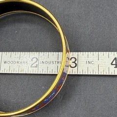 Vintage Hermes Enamel Bangle Bracelet Women GM Gold Multi Circus Horse Vintage