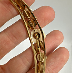 Van Dell 1/20 12k Gold Filled Flower Floral Bangle Bracelet Vtg Gorgeous Read!