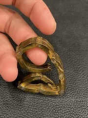 Machine Age Brass Architectural Modernist Geometric Links Panel Bracelet 7-3/8”
