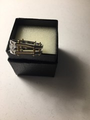 VTG Michael Valittuti 3ct CZ Tension Set NH Stainless Steel Square Band Ring SZ9