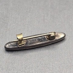 Antique Victorian Sterling Silver Abalone Brooch 7/8″ C Clasp Flush Bezel STER