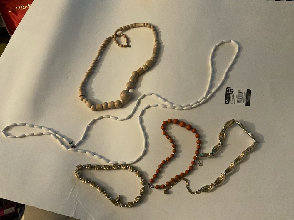 Vintage Mid Century Modern Necklaces Lot Of 5