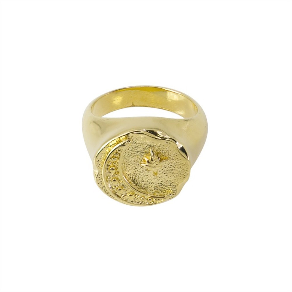 MAYAMAR 24K Gold Plated Moon & Stars Signet Ring , Size 7. NEW – $78 MSRP