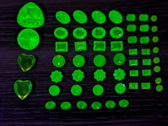 Uranium Glass Rhinestone Lot