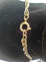 Vintage Gold Tone Double Heart Oval Hook On Locket Pendant ~20” Chain