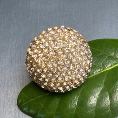 Vintage Cocktail Ring Estate Jewelry Pre-owned Champagne Crystal Dome Any Size