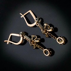 Art Deco Style Lab Created Diamond 14k Rose Gold FN Wedding Engagement Earrings