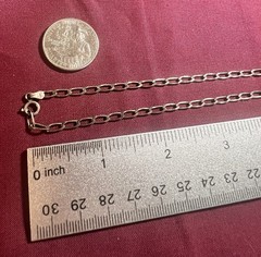 VTG 925 Sterling Silver Square S Hallmarked Elongated Curb Chain Necklace 7.44g