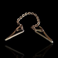 Vtg Retro MCM Gold Tone Textured Bar Scarf Collar Bar Chain 8.5in