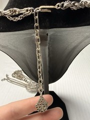 Vintage Tribal Ethnic Filigree Metalwork Fringe Tassel Necklace Silver Tone Boho