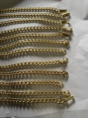 12 Vintage Gold Plated 7” 5 Mm Link Bracelets