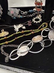 Vintage Lot of 15 Necklaces, Bracelets, Earrings And/or Brooches See Pics