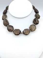 Vintage BARSE Smoky Quartz Necklace Sterling Silver (READ)