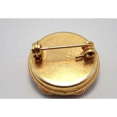 Vintage High Demand Signed Italy Micro Mosaic 2.25 cm Diameter Brooch