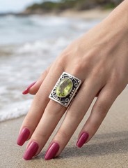 Vintage Nicky Butler Lemon Quartz RAJ Limited Addition Retired Ring Size 8